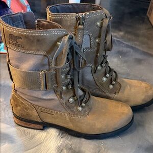 Sorel Tan Lace-Up Boots